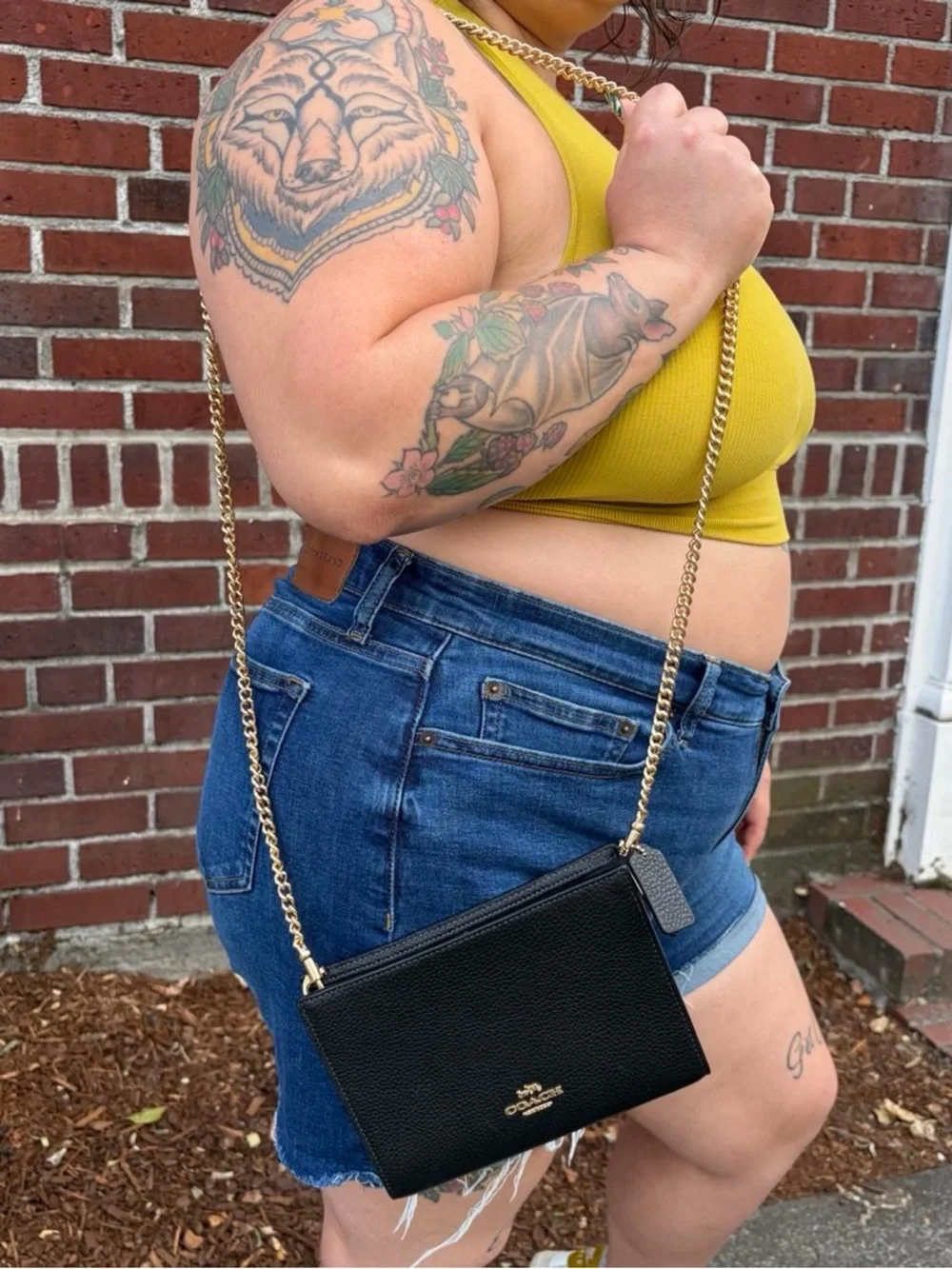Coach Black Pebble Leather Slim Crossbody Bag